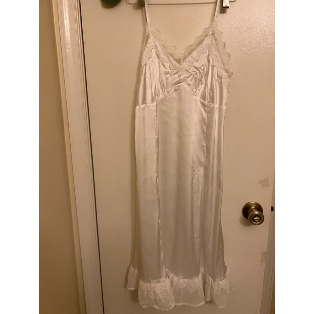 Belle Poque Lace Trim Babydoll Slip Dress V-Neck~ Satin~Y2K